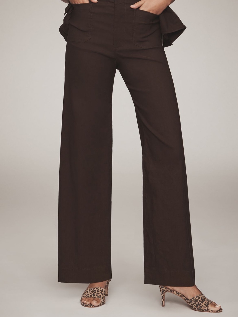 Maeve Colette High-Waist Full-Length Pants in Black